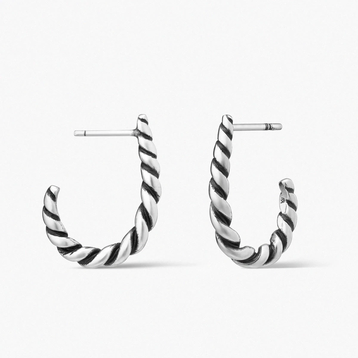 Kolczyki srebrne Freedom Forever z motywem liny