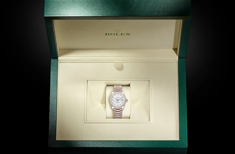 Rolex Datejust 31 Oyster, 31 mm, różowe złoto Everose i brylanty - M278285rbr-0005 W.Kruk Polska