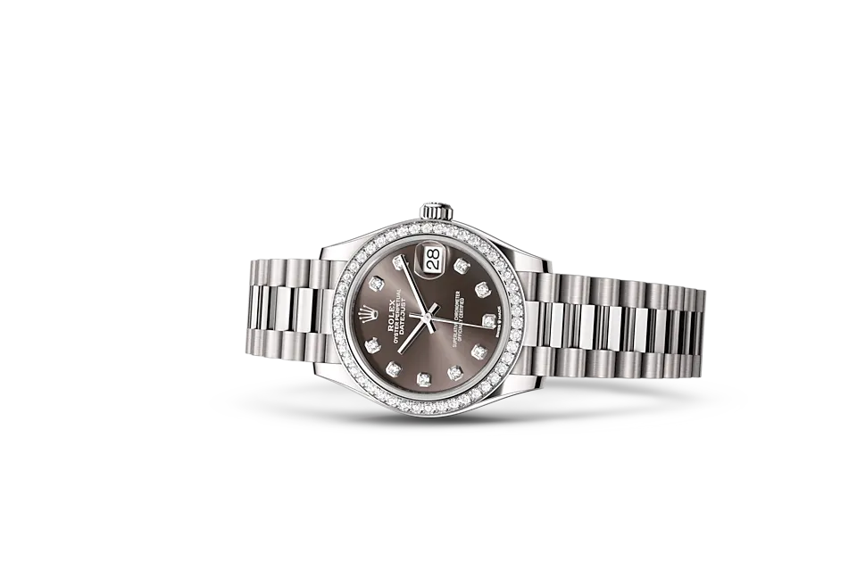 Rolex Datejust 31 Oyster, 31 mm, białe złoto i brylanty - M278289rbr-0006 W.Kruk Polska