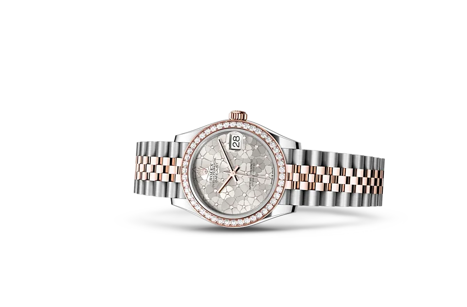 Rolex Datejust 31 Oyster, 31 mm, stal Oystersteel, różowe złoto Everose i brylanty - M278381rbr-0032 W.Kruk Polska