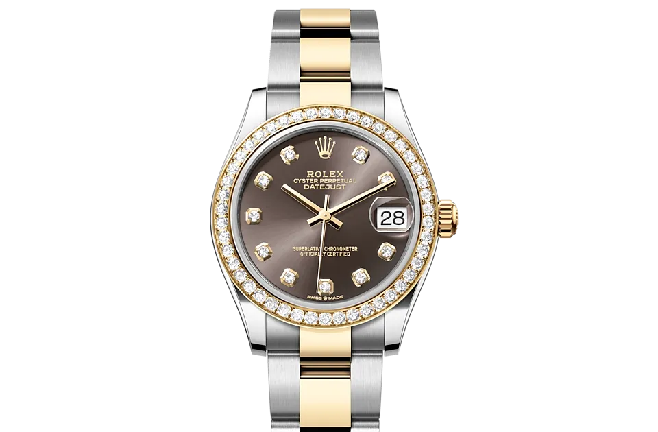 Rolex Datejust 31 Oyster, 31 mm, stal Oystersteel, żółte złoto i brylanty - M278383rbr-0021 W.Kruk Polska