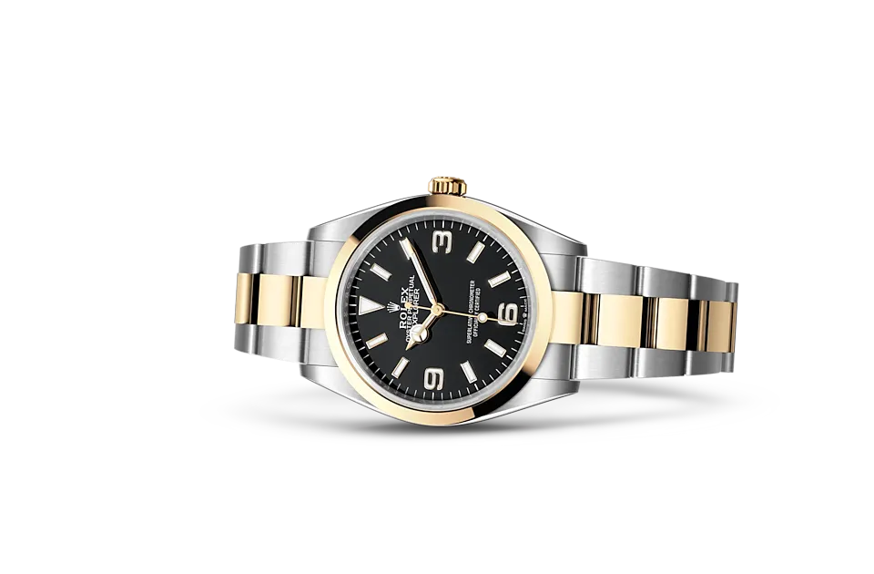 Rolex Explorer 36 Oyster, 36 mm, stal Oystersteel i żółte złoto - M124273-0001 W.Kruk Polska