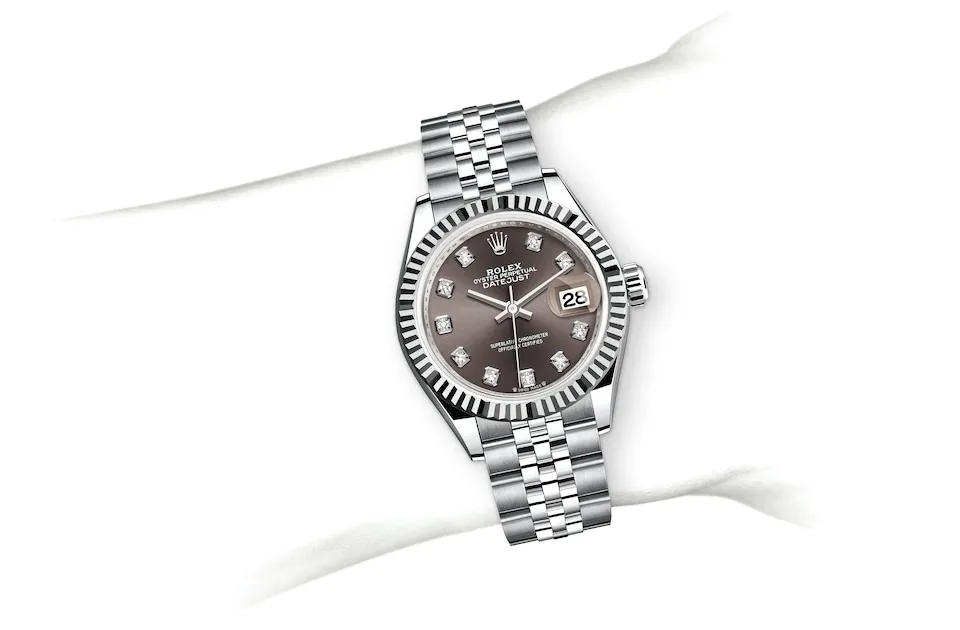 Rolex Lady-Datejust Oyster, 28 mm, stal Oystersteel i białe złoto - M279174-0015 W.Kruk Polska