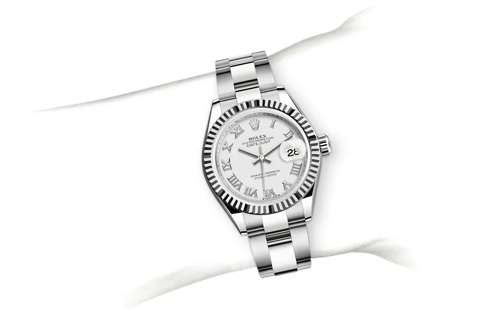 Rolex Lady-Datejust Oyster, 28 mm, stal Oystersteel i białe złoto - M279174-0020 W.Kruk Polska