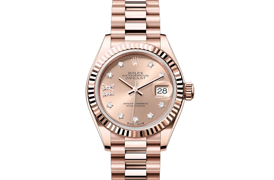 Rolex Lady-Datejust Oyster, 28 mm, różowe złoto Everose - M279175-0029 W.Kruk Polska